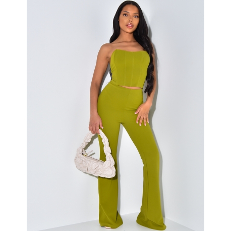 Pantalon taille haute patte d'eph