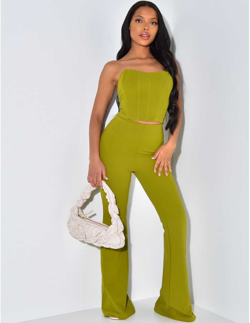 Pantalon taille haute patte d'eph