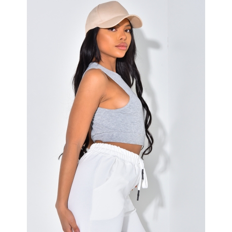 Crop-top côtelé Crop-top côtelé