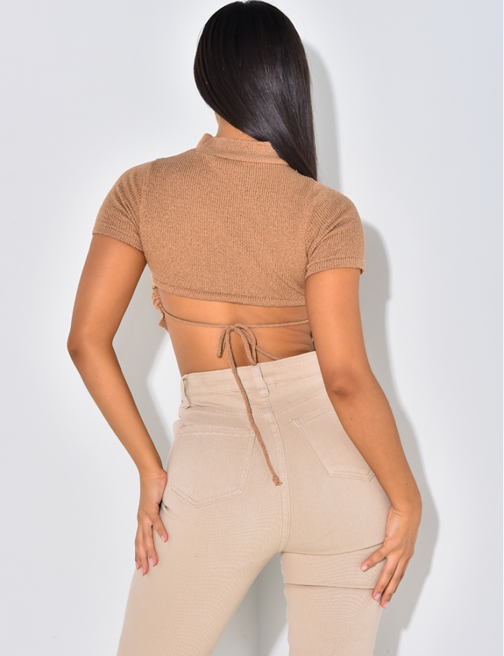 T-shirt tout doux dos nu à nouer T-shirt tout doux dos nu à nouer