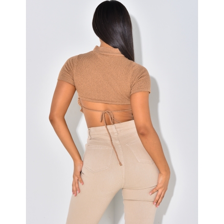 T-shirt tout doux dos nu à nouer T-shirt tout doux dos nu à nouer