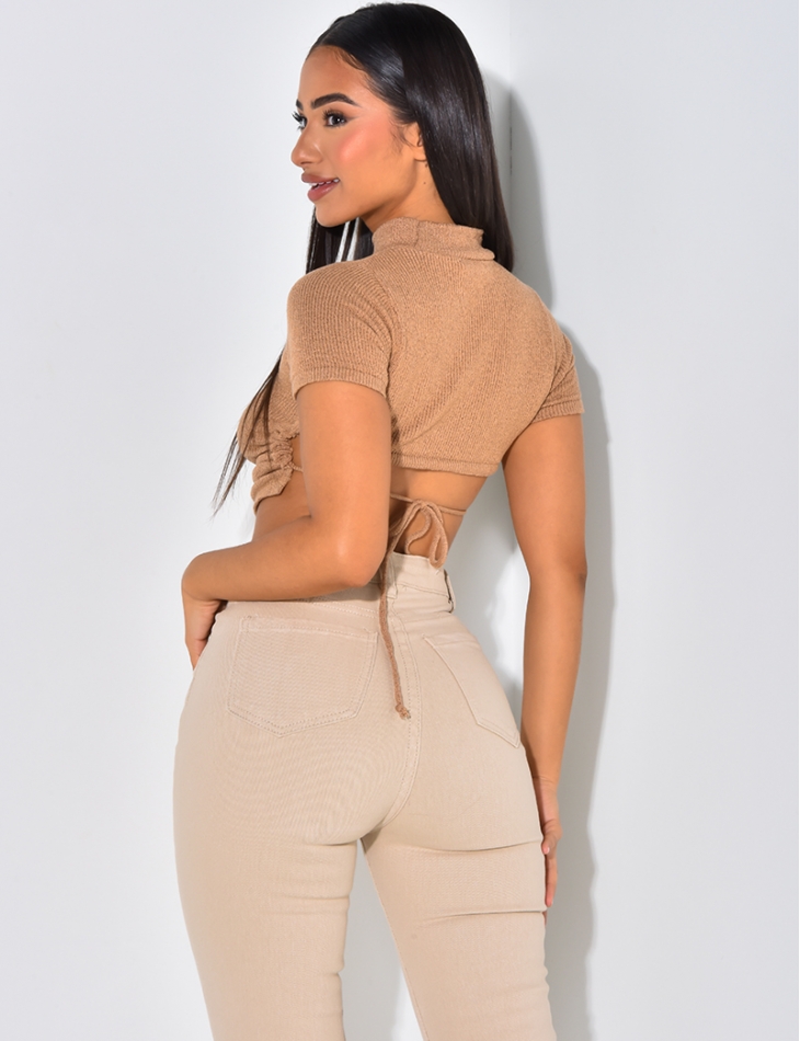 T-shirt tout doux dos nu à nouer T-shirt tout doux dos nu à nouer