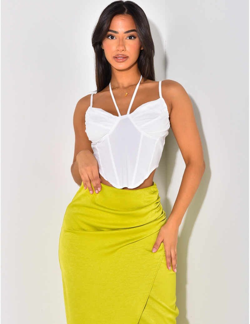 Crop top effet bustier