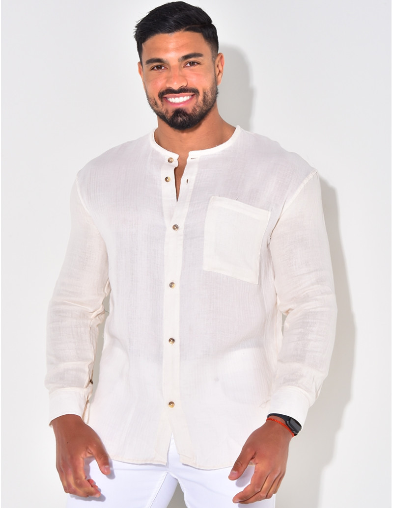 Chemise fine col rond