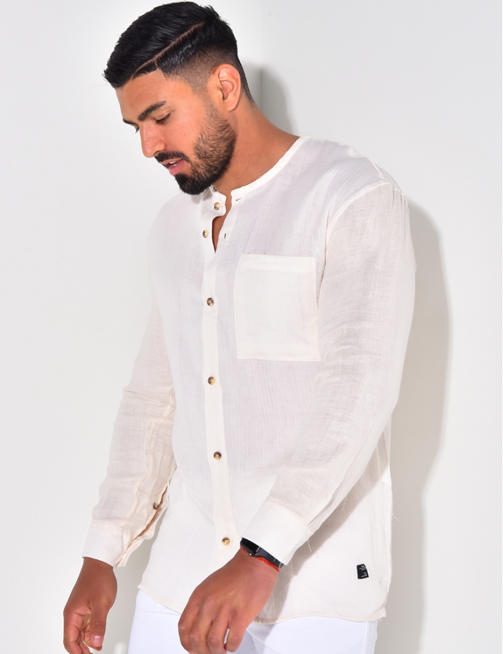 Chemise fine col rond