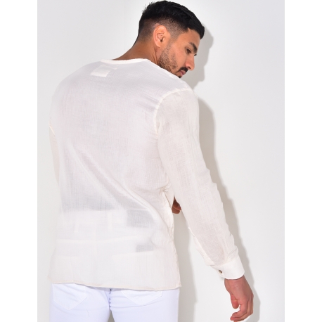 Chemise fine col rond