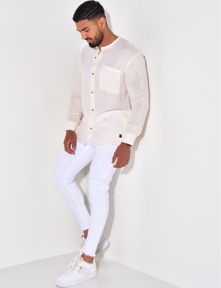 Chemise fine col rond