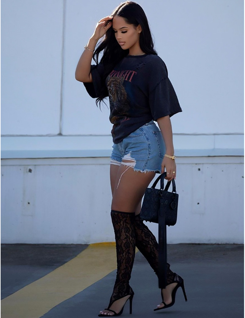 Short en jeans destroy