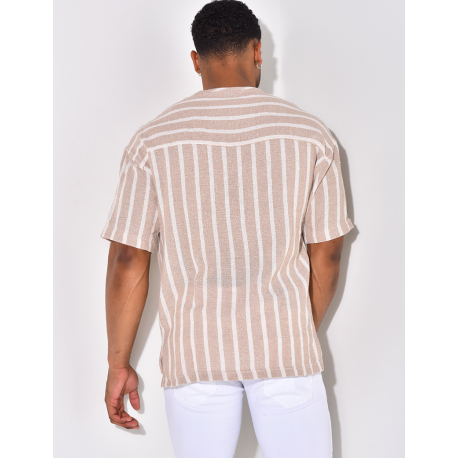 T-shirt à boutonner à rayure T-shirt à boutonner à rayure