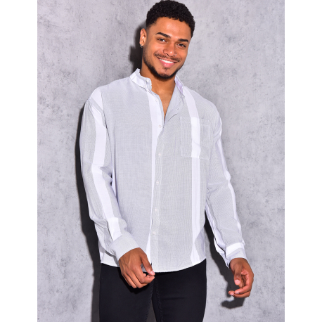 Chemise à rayures fine manches longues