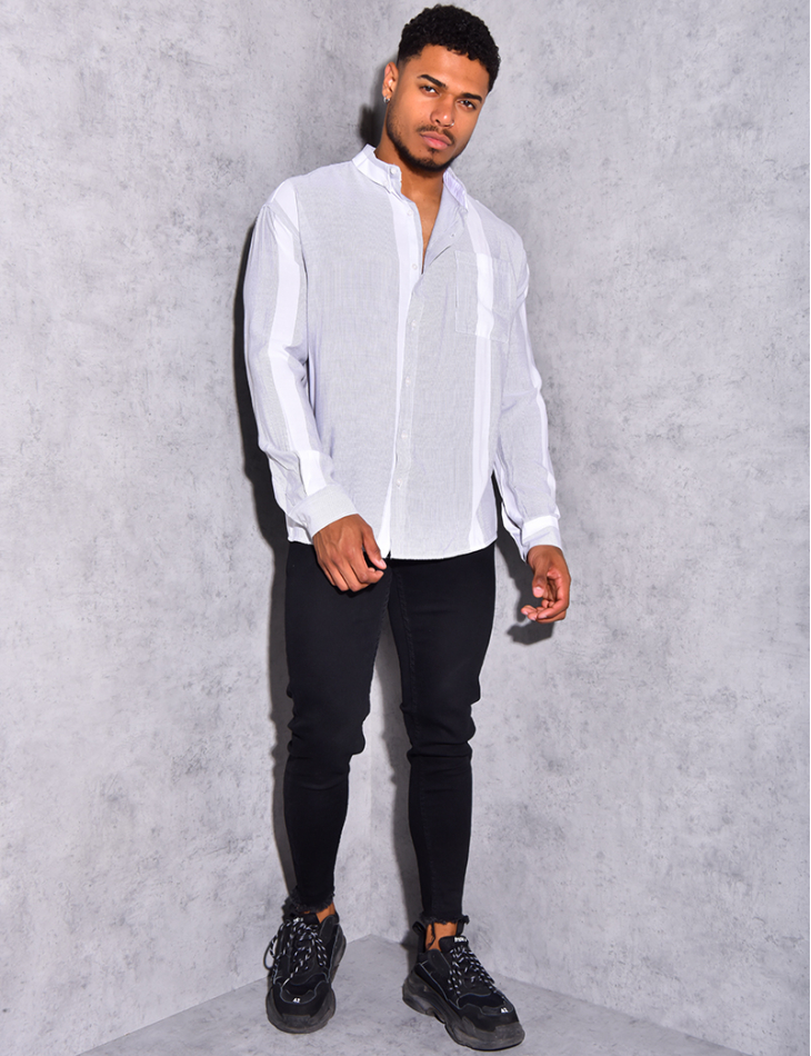 Chemise à rayures fine manches longues Chemise à rayures fine manches longues