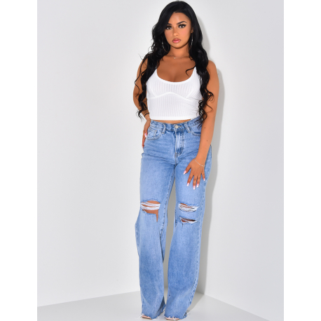 Jeans large destroy