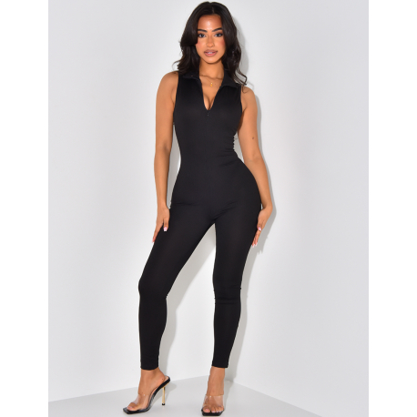 Combinaison moulante côtelé sans manches Combinaison moulante côtelé sans manches