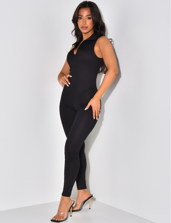 Combinaison moulante côtelé sans manches Combinaison moulante côtelé sans manches