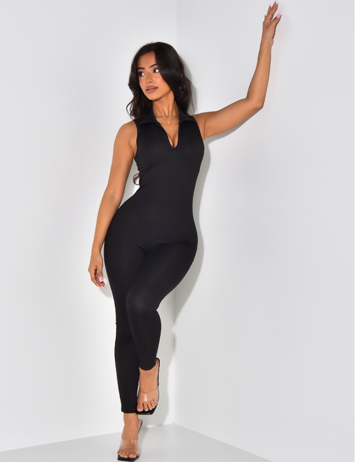 Combinaison moulante côtelé sans manches Combinaison moulante côtelé sans manches