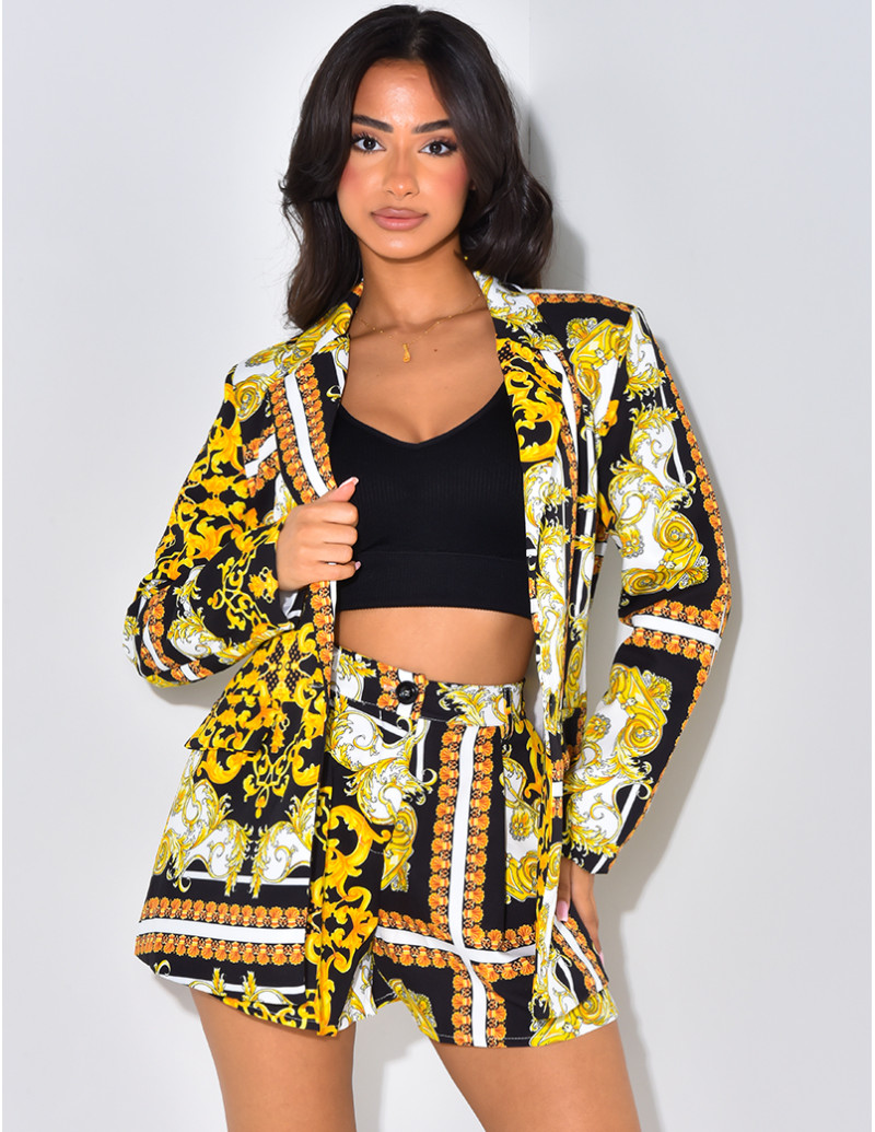 Veste de blazer à motif baroque