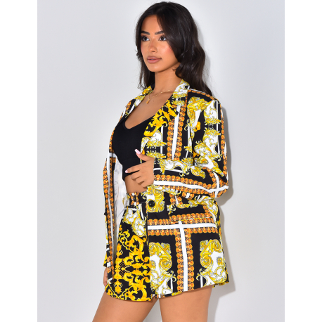 Veste de blazer à motif baroque Veste de blazer à motif baroque