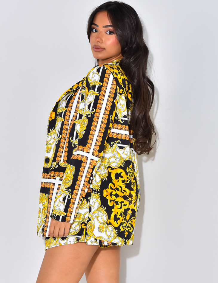 Veste de blazer à motif baroque Veste de blazer à motif baroque