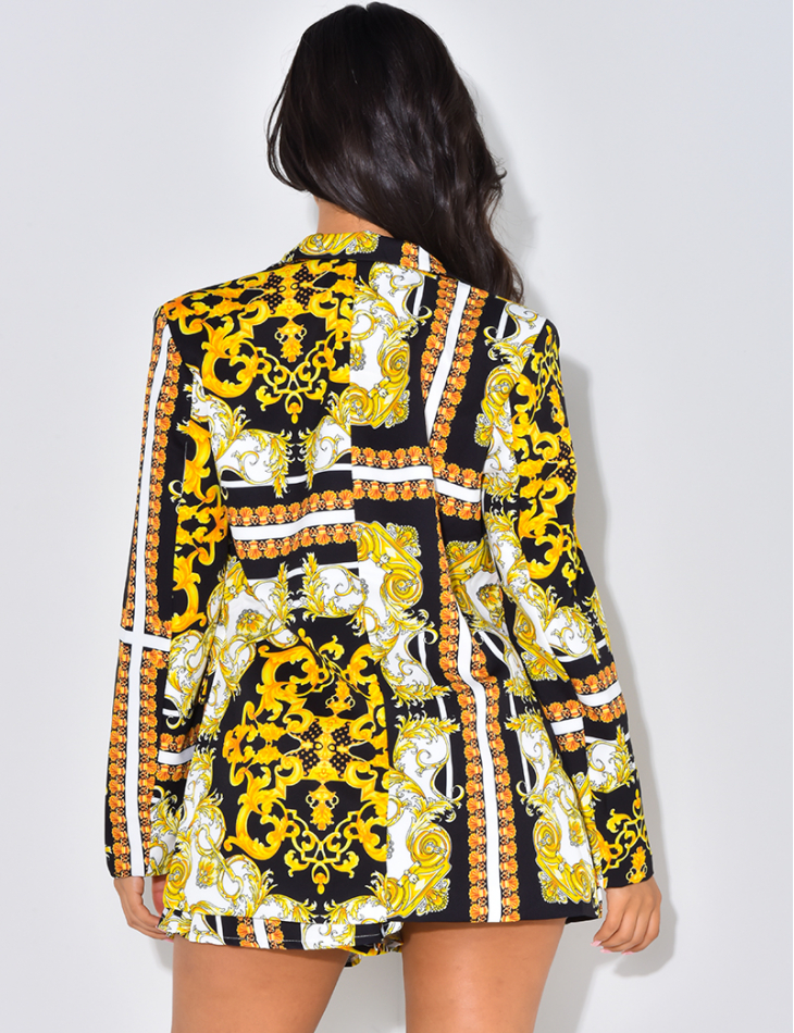 Veste de blazer à motif baroque Veste de blazer à motif baroque