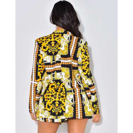 Veste de blazer à motif baroque Veste de blazer à motif baroque