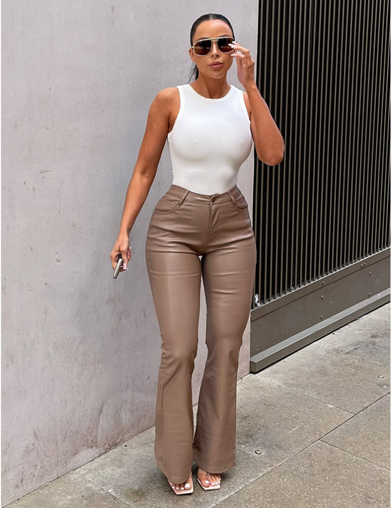 Pantalon en simili patte d'eph