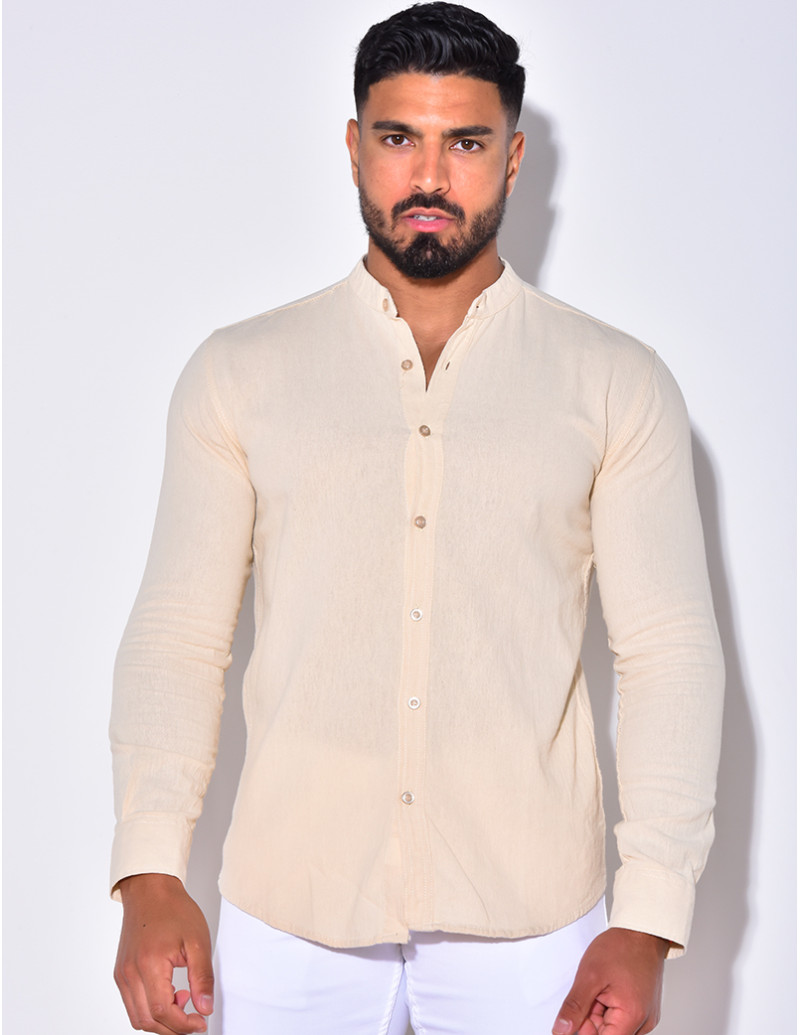 Chemise manche longues à petit col