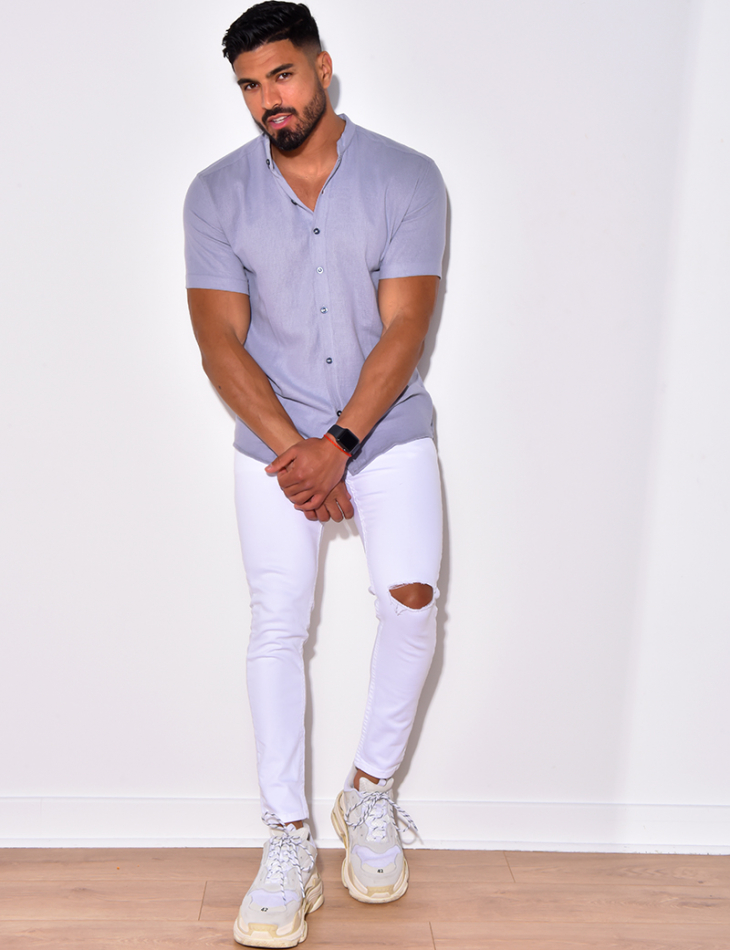 Chemise manches courtes à petit col Chemise manches courtes à petit col