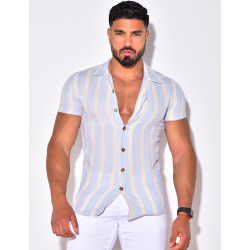 Chemise à rayures manche courtes Chemise à rayures manche courtes