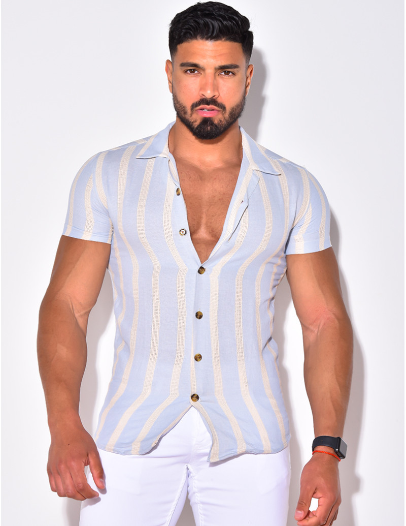 Chemise à rayures manche courtes