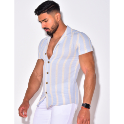Chemise à rayures manche courtes Chemise à rayures manche courtes