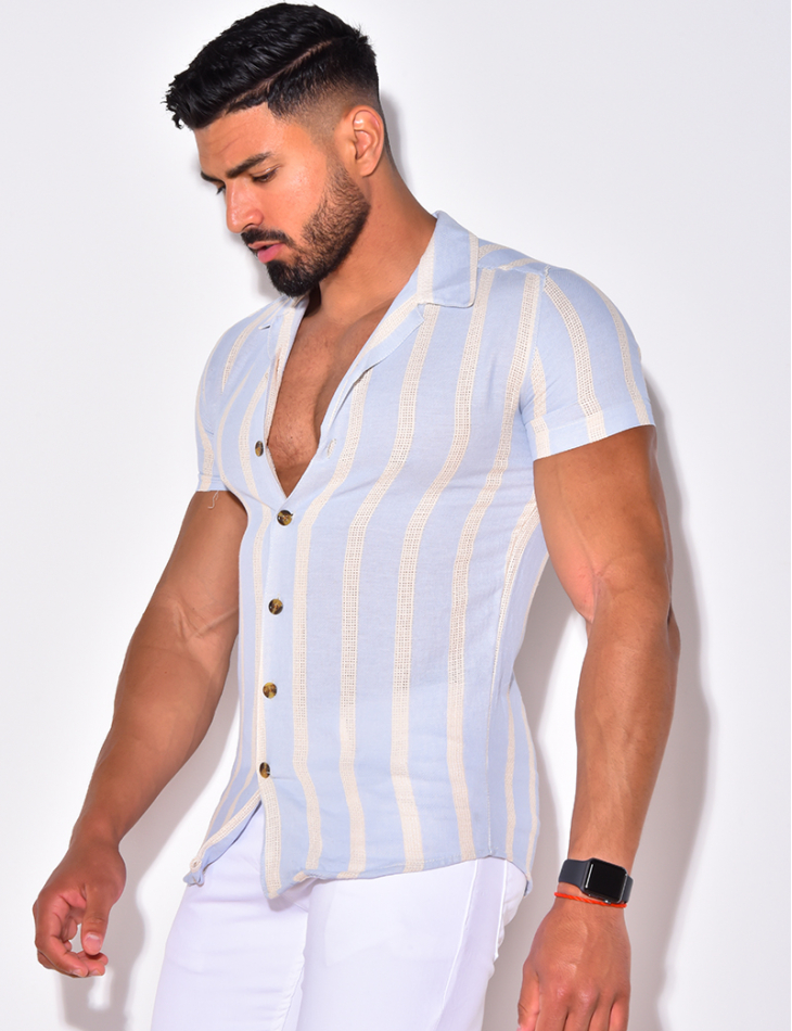 Chemise à rayures manche courtes Chemise à rayures manche courtes