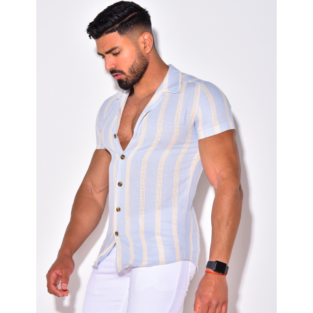 Chemise à rayures manche courtes Chemise à rayures manche courtes
