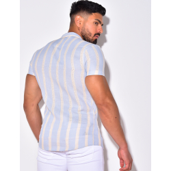 Chemise à rayures manche courtes Chemise à rayures manche courtes