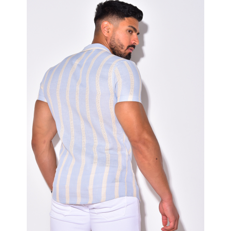 Chemise à rayures manche courtes Chemise à rayures manche courtes