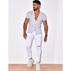 Chemise à rayures manche courtes Chemise à rayures manche courtes