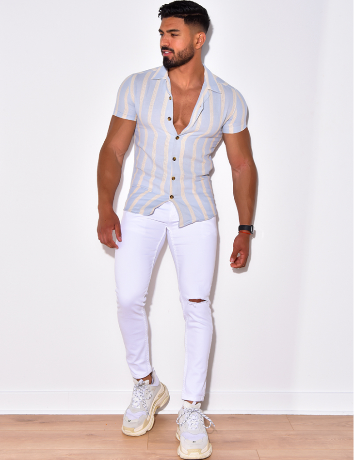 Chemise à rayures manche courtes Chemise à rayures manche courtes
