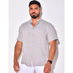 Chemise fine manche courtes à petit col