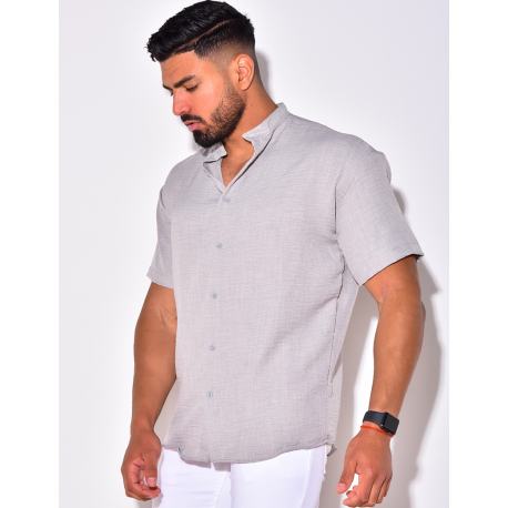 Chemise fine manche courtes à petit col