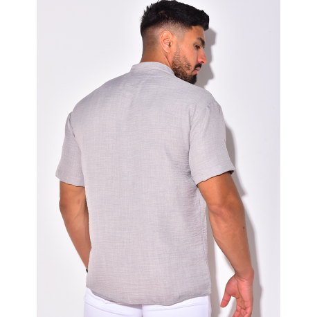 Chemise fine manche courtes à petit col