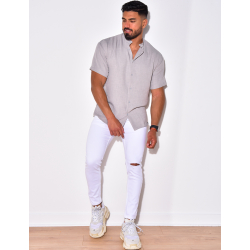 Chemise fine manche courtes à petit col