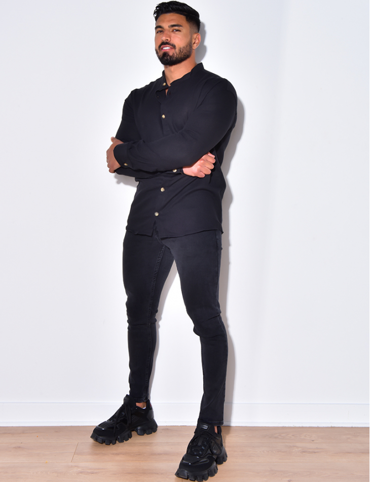 Chemise fine manche longues à petit col Chemise fine manche longues à petit col