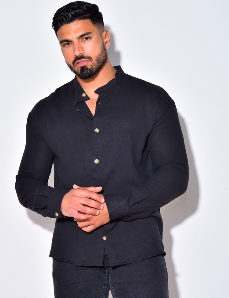 Chemise fine manche longues à petit col Chemise fine manche longues à petit col