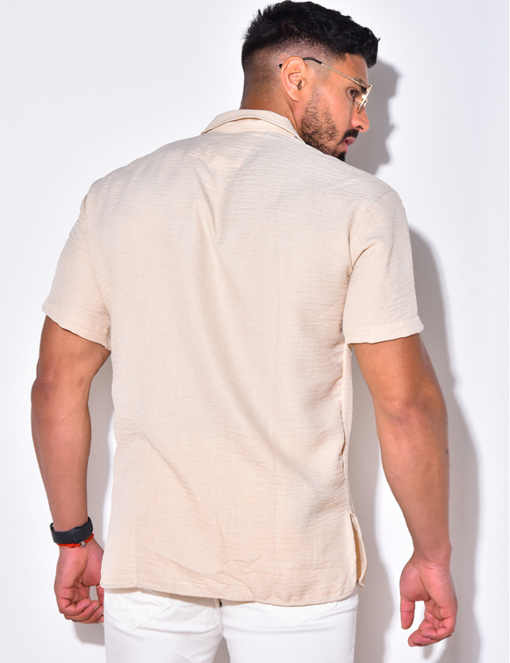 T-shirt fin à boutonner