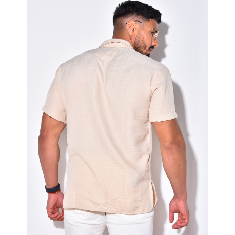 T-shirt fin à boutonner