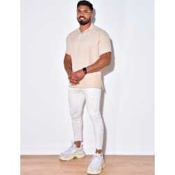 T-shirt fin à boutonner