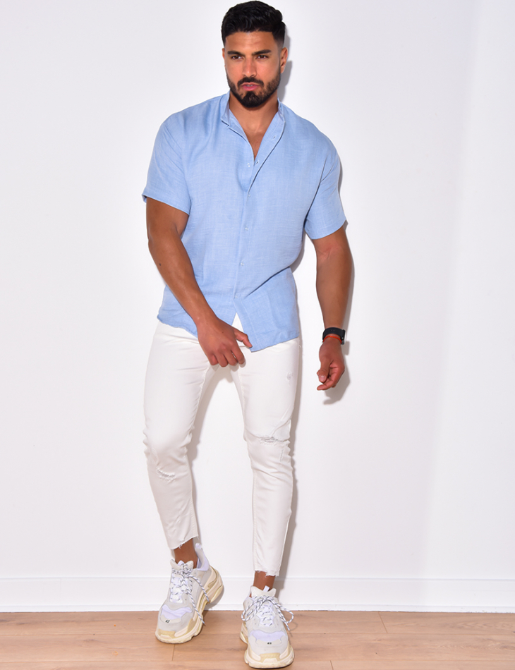 Chemise fine manche courtes à petit col Chemise fine manche courtes à petit col