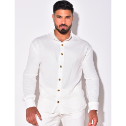 Chemise fine manche longues à petit col