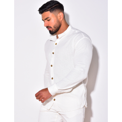 Chemise fine manche longues à petit col