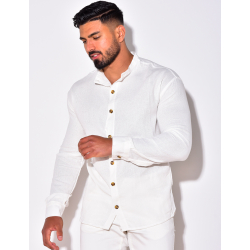 Chemise fine manche longues à petit col