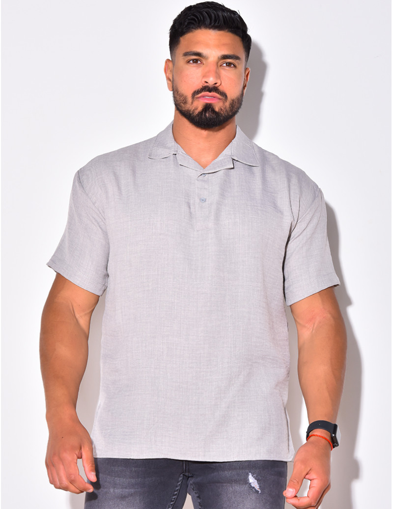 Polo fin à boutonner